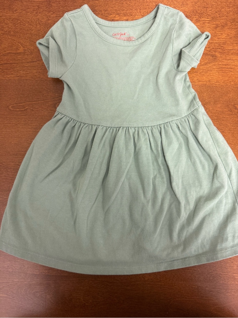 Cat & Jack Sage Green Short Sleeve Dress